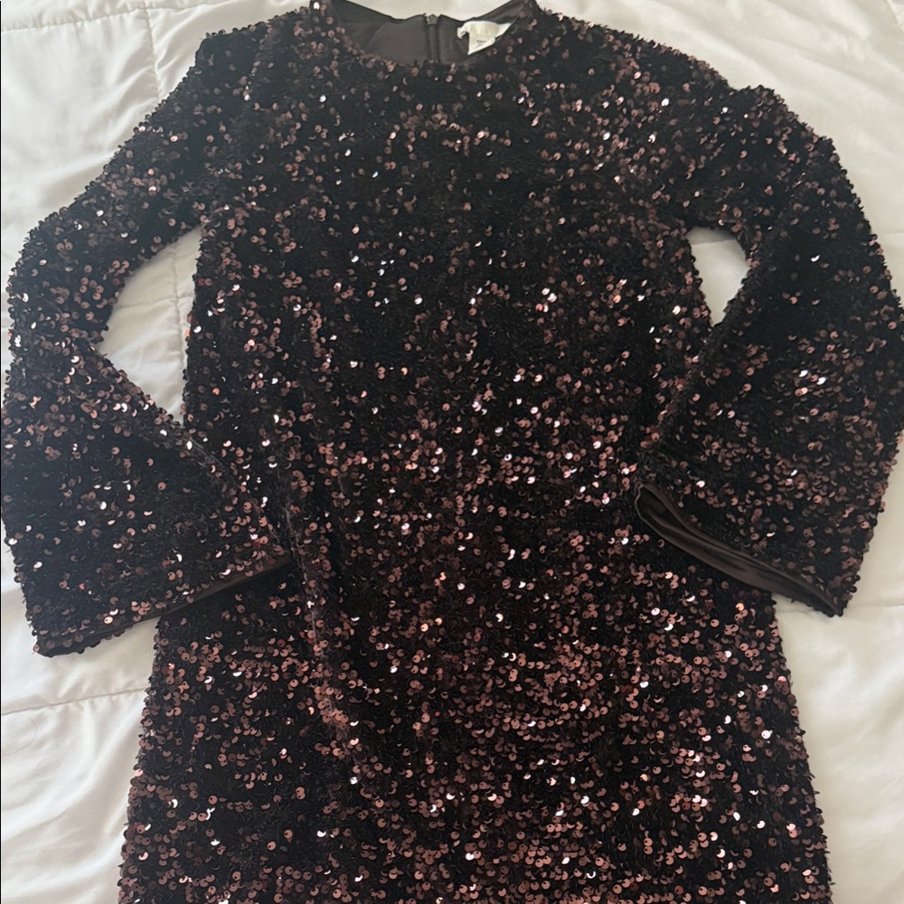 H&M Black Dress with Rose-Gold Sequins